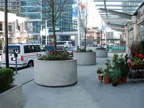 large commercial precast concrete planters